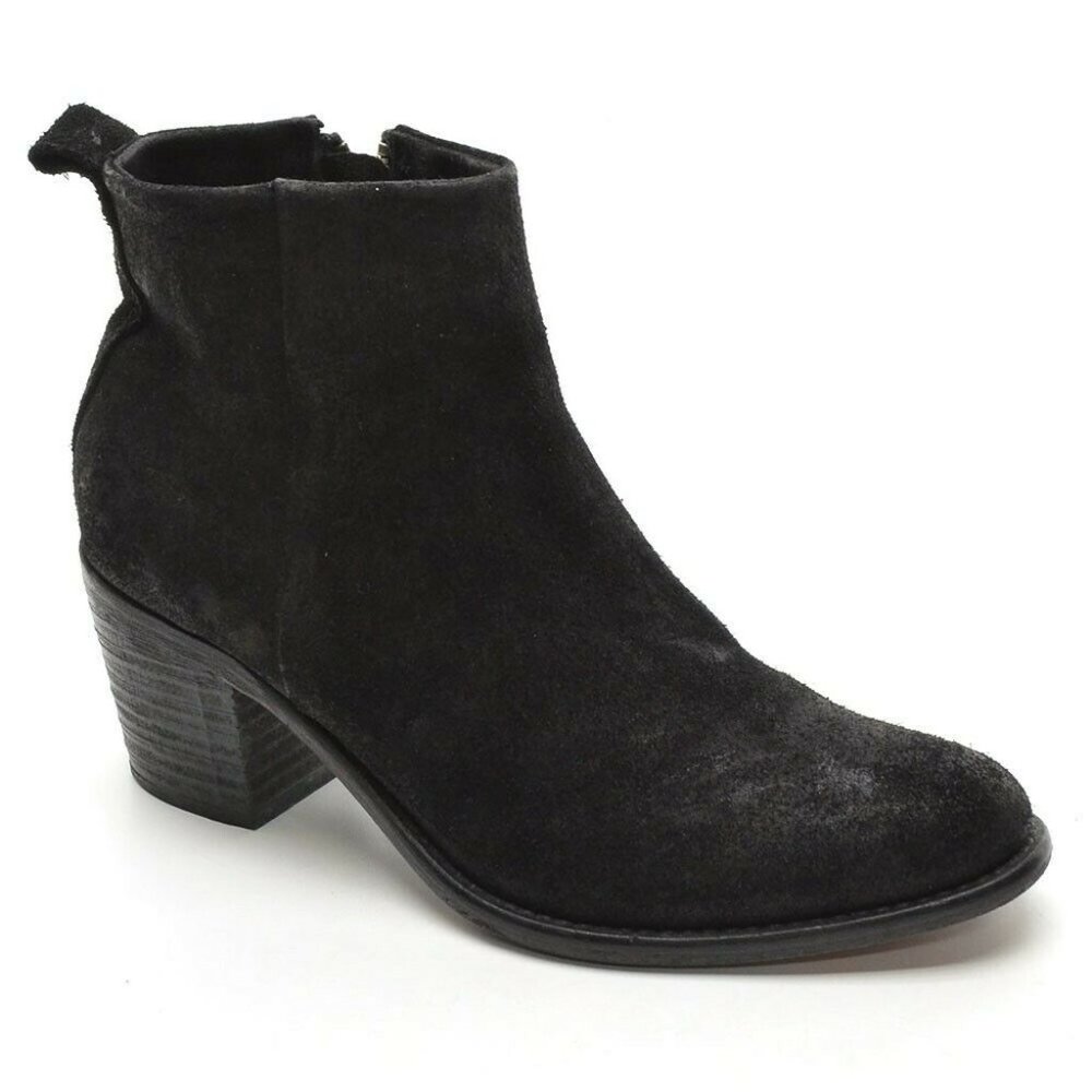 Diesel Pinky Oiled Suede Chunky Heel Ankle Boot 40
